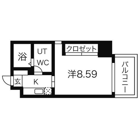 浅間町駅 徒歩1分 3階の物件間取画像